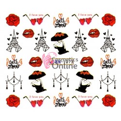 Stickere cu Apa pentru unghii cod BN1073 - Valentines Day